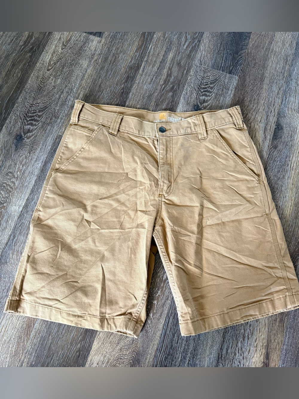 Men's Relaxed Fit Tan Casual Shorts Sz 34
